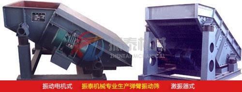 懸臂篩網(wǎng)振動篩（彈臂振動篩）振動電機式、激振器式